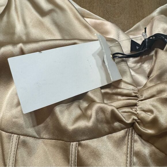Retrofete Rozik Silk Corset Bodysuit Medium Gathered Bust Boning NWT $325 - Picture 9 of 16